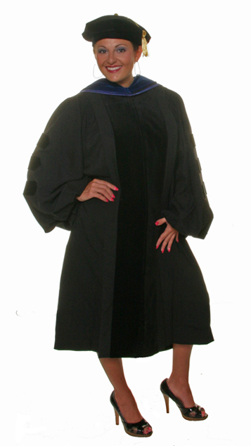 doctoral gown, hood and tam
